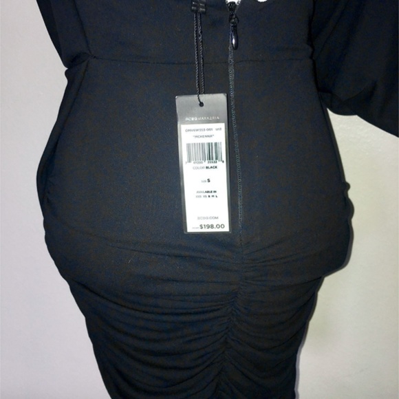 NWT BCBGMAXAZARIA McKenna One-Shoulder Drape Dress, S - Picture 7 of 8